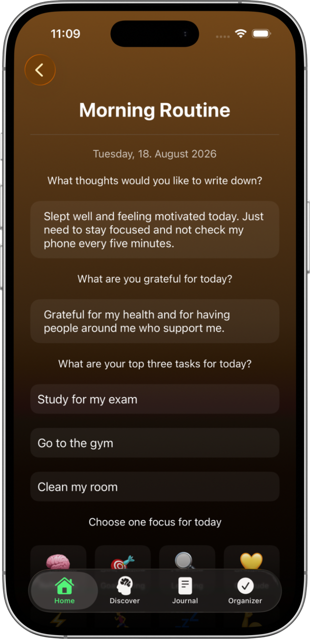 Journal in the PROG app